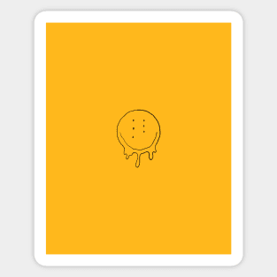 Drippy Six-Eyed Smiley Face, Small Sticker